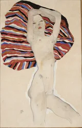Nude Against Coloured Material