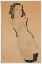 Reclining Nude with Black Stockings