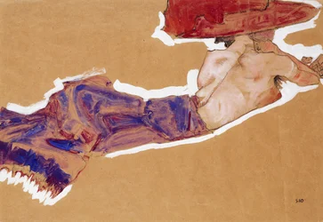 Reclining Semi-Nude with Red Hat