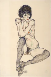 Seated Female Nude, Elbows Resting on Right Knee