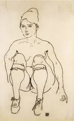 Seated Nude with Shoes and Stockings, 1918