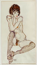 Seated Female Nude, Elbows Resting on Right Knee