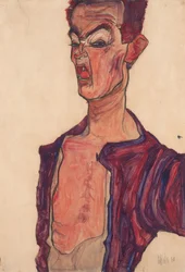 Self-Portrait, Grimacing, 1910