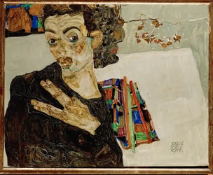 Self-Portrait with Spread Fingers