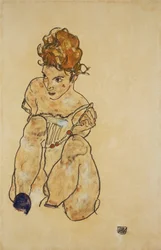 Sitting Girl in Underwear