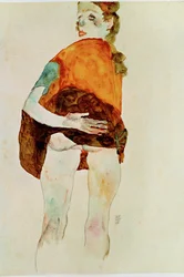 Standing Girl with Raised Skirt