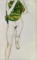 Striding Torso in Green Shirt