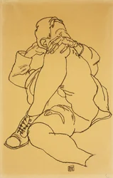 Young Man Reclining with his Head Resting on His Crossed Leg