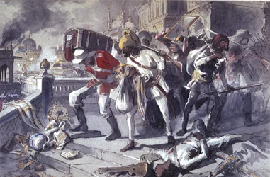 British and Indian Troops Plundering the Kaisarbagh During the Capture of Lucknow