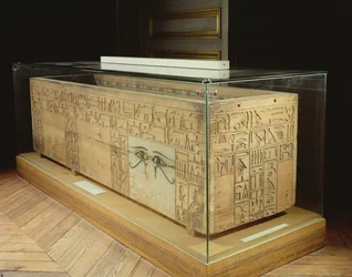 Sarcophagus of Nakhti, chancellor during the reign of Sesostris I (c.1956-c.1911 BC) from Assiut, Middle Kingdom