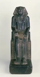 Seated statue of Sesostris III, from Hierakonpolis, Middle Kingdom