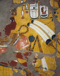 Amenhotep III with Flabellum, Sceptre and Flail, Painting from Tomb of Amenhotep III at Thebes, New Kingdom, Dynasty XVIII