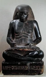Amenhotep, son of Hapu, seated cross-legged, from the Temple of Amun, Karnak, c.1391-53 BC