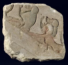 Amenophis IV (Akhenaten) with baboons, New Kingdom