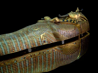 Egyptian antiquity: sarcophagus from the treasure of Tutankhamun (Tutankhamun or All-Ankh-amun)