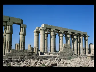 External view from the South of the colonnade of Amenophis III, New Kingdom
