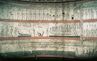 Frescos depicting the Book of Amduat, The journey of the solar boat, on burial chambers west wall