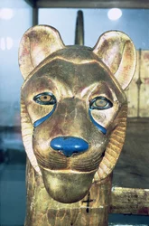 Funerary bedhead in the form of a lion, from the Tomb of Tutankhamun, New Kingdom