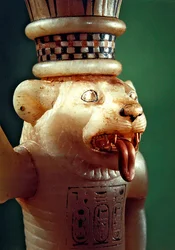Leomorphic Unguent Vase, from the Tomb of Tutankhamun, New Kingdom (detail)