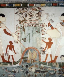 Menna and His Family Fishing and Fowling in Marshes of Nile (detail)