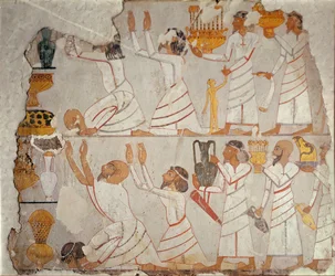Part of a Painted Tomb-Wall Showing Asiatic Tribute-Bearers