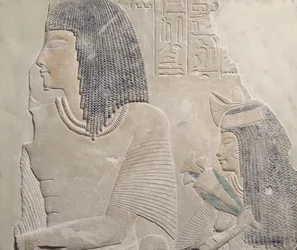 Relief Depicting Imenmes and Dejat, the Parents of General Imeneminet from a Tomb in Memphis (New Kingdom)