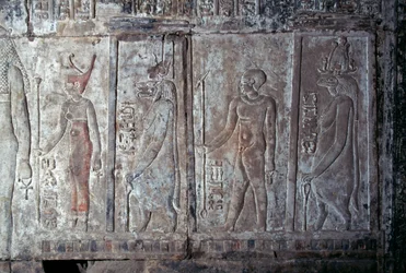 Relief with Neith, Opet, Hor Hijen and Hirent, Mortuary Temple of Hatshepsut, Deir el-Bahari, Theban Necropolis