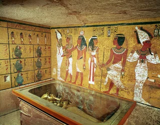The burial chamber in the Tomb of Tutankhamun