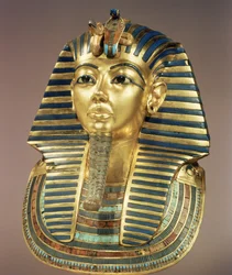 The gold funerary mask, from the tomb of Tutankhamun