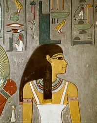(detail) fresco showing Isis, Egypt, Louxor (XVIII Dynasty, Thutmose III)