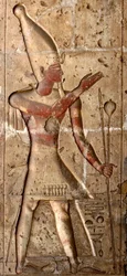 Ancient Egyptian Art: Low Relief on a Column of the Temple of Sethi I