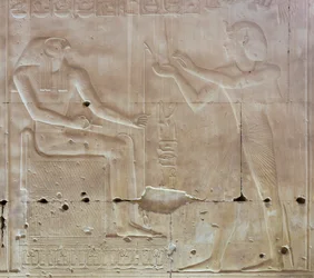 Bas-relief, Temple of Seti I, Abydos, Egypt