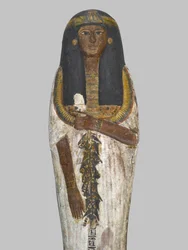 Coffin of the Lady of the House, Weretwahset, reinscribed for Bensuipet, found at Thebes, New Kingdom (detail)