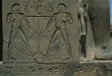 Detail of a relief depicting two men