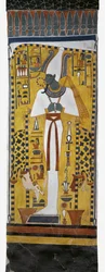 Mural painting of Osiris in Burial chamber from 19th dynasty