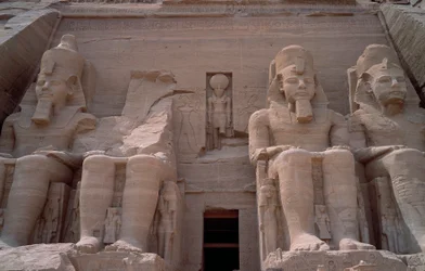 Colossus of the Temple of Ramses II, 1271-1256 BC, Abu Simbel, Aswan, Egypt