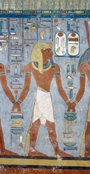Male figure, (detail) from frescoes in burial chamber of Tomb of Ramesses I, Valley of Kings, Luxor, Thebes