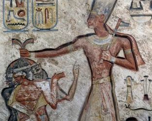 Ramesses II Holding Prisoners by Their Hair (Detail)