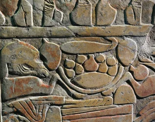 Relief depicting food offerings for the deities, from Abydos