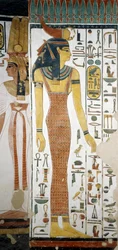 Selqet, (detail) from the frescoes in the burial chamber of Nefertari, Valley of Queens, Luxor, Thebes