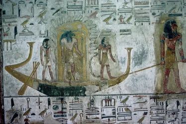 The sun god Ra in the Night Boat, New Kingdom, c.1318 BC