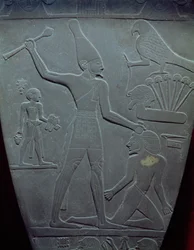 The Narmer Palette: Ceremonial Palette Depicting King Narmer Striking a Prisoner