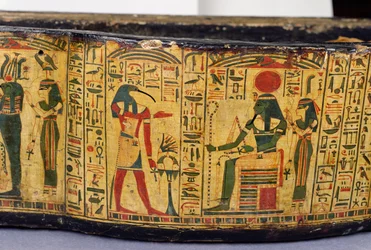 Detail of the outer coffin base of the mummy of Nesyamun, possibly found at Deir El-Bahri, New Kingdom, c.1100 BC