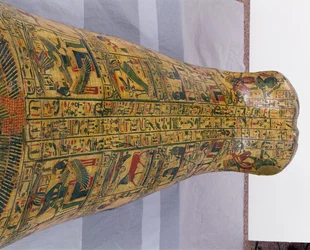 Detail of the outer coffin lid of the mummy of Nesyamun, possibly found at Deir El-Bahri, New Kingdom, c.1100 BC