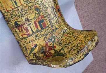 Detail of the outer coffin of the mummy of Nesyamun, possibly found at Deir El-Bahri, New Kingdom, c.1100 BC