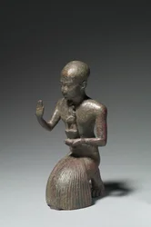 Statuette of a Kneeling Priest, 1186-1069 BC