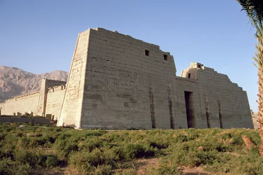 View of the First Pylon of the Mortuary Temple of Ramesses III (c.1184-1153 BC) New Kingdom