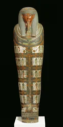 Mummy cartonnage of Nespanetjerepenere, possibly from Thebes, Third Intermediate Period
