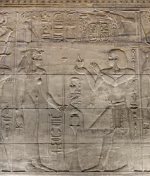 Reliefs in the Inner Sanctuary, Philae Temple, Aswan, Egypt