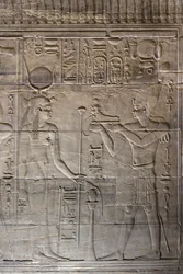 Reliefs in the Inner Sanctuary, Philae Temple, Aswan, Egypt